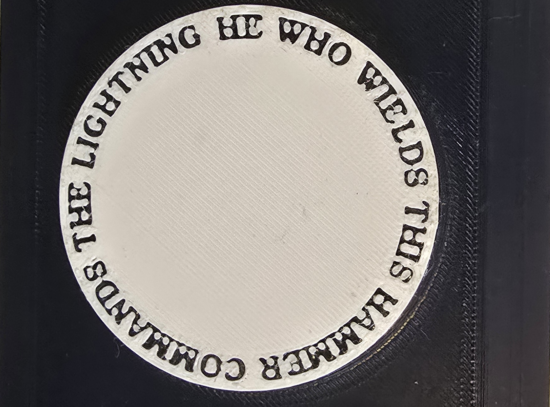 Standard disc wording is included; colors coordinate with the selected hammer.