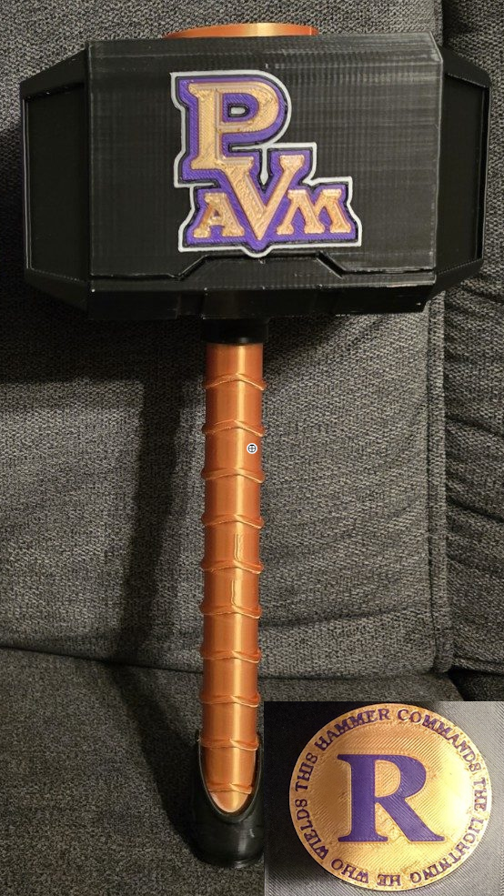 Black and gold PVAM-inspired custom hammer