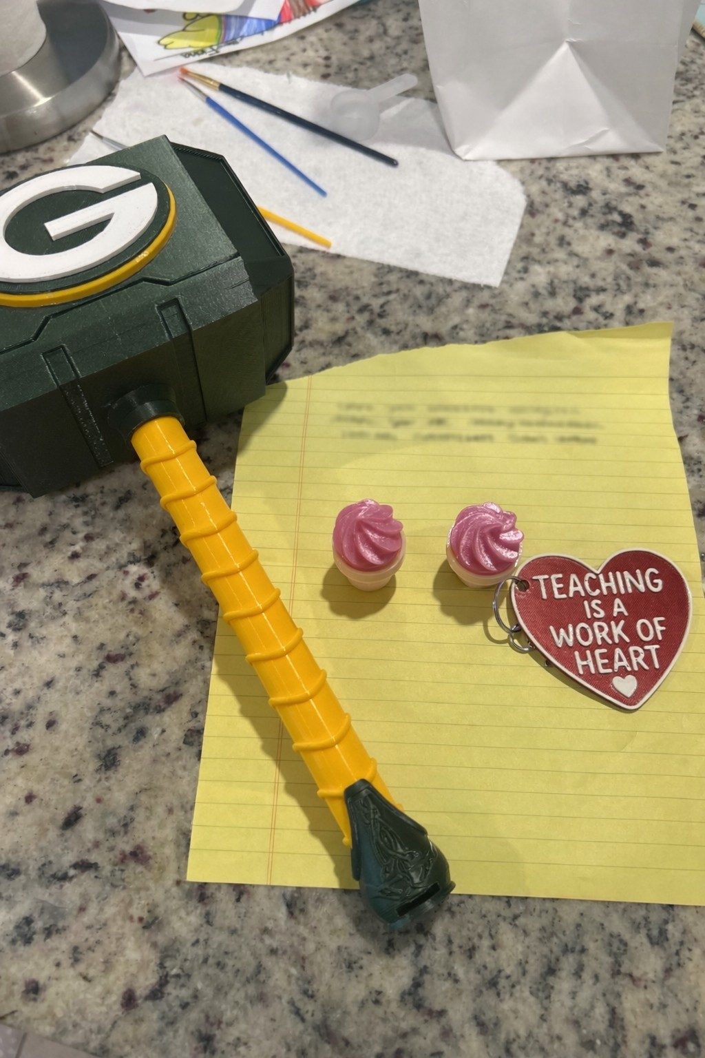 Green and gold hammer